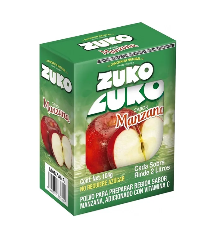 Foto de Refresco en polvo 2L de Manzana 13 g ZUKO (Cajita de 8 unidades) (Caja de 96 unidades)